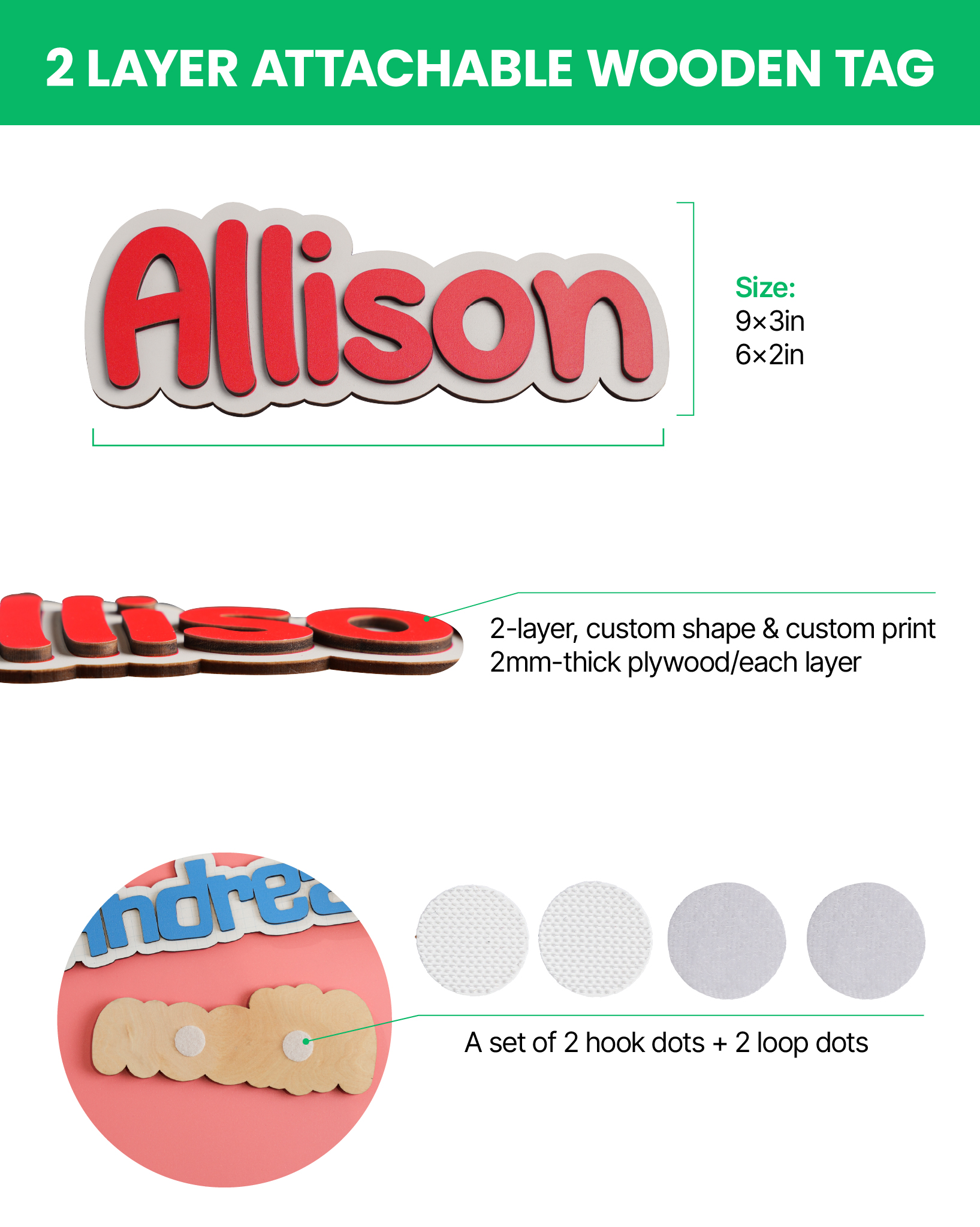 Custom Shape Reusable Wooden Sign