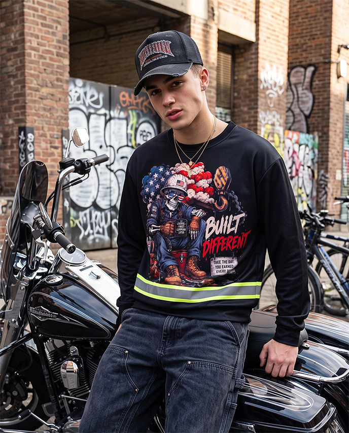 All-over Print Reflective Sweatshirt (Lightweight)