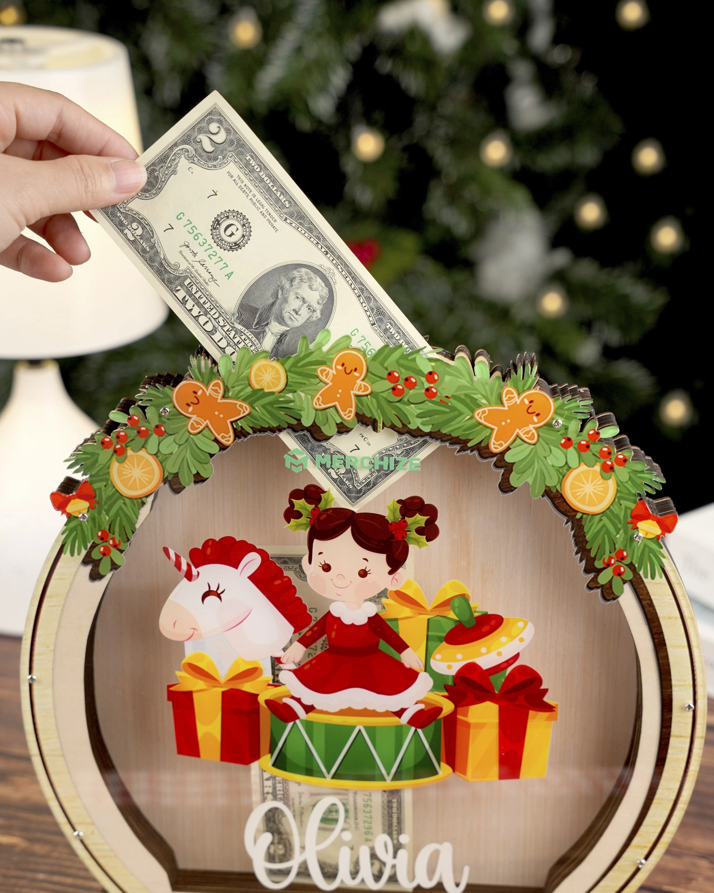 Custom Shape Wood And Acrylic Piggy Bank