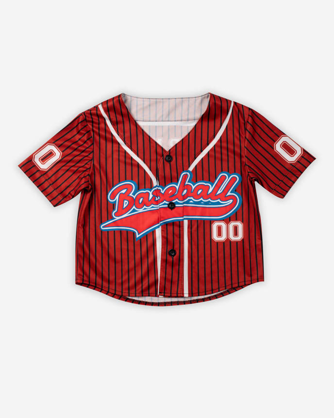 All-over Print Youth Crop Top Baseball Jersey Without Piping