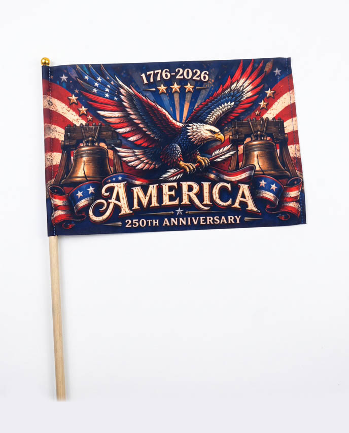 2-side Printed Hand Flag (Made in US)