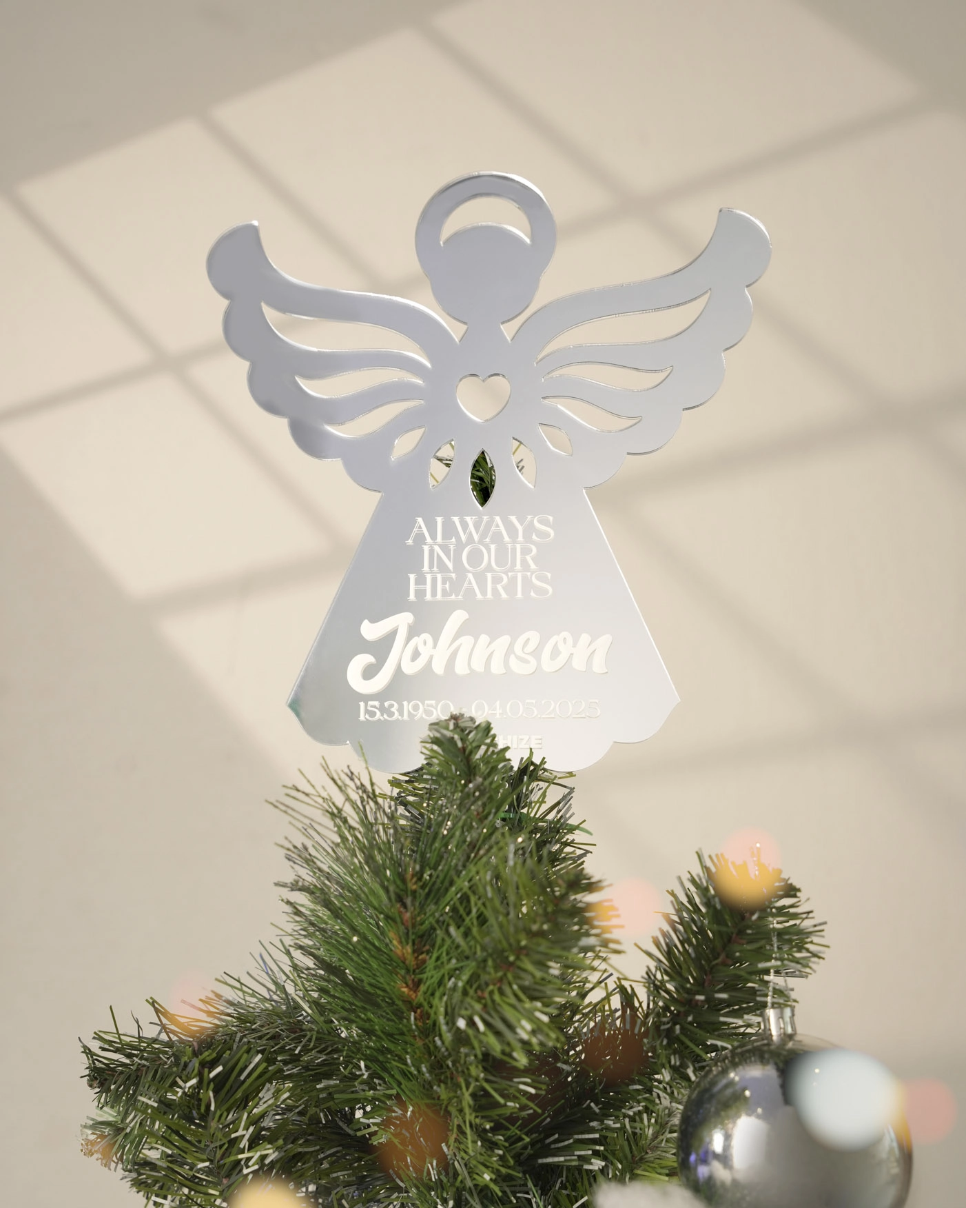 Custom Shape Acrylic Mirror Christmas Tree Topper