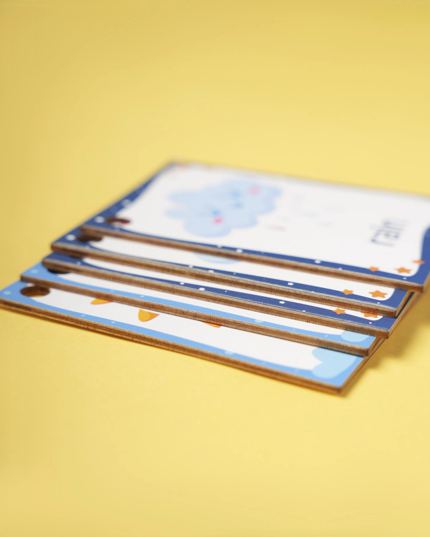 Custom Shape Wood Flash Card