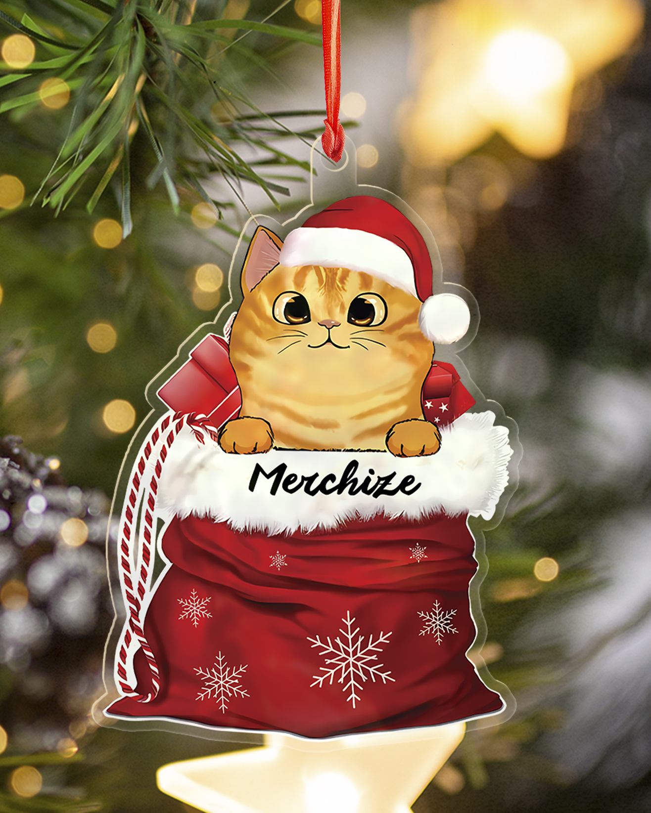 Custom Shape Clear 1-side Printed Acrylic Ornament (Made in US)