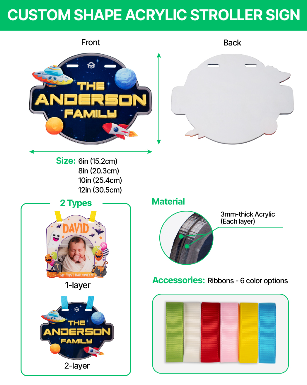 Custom Shape Acrylic Stroller Sign