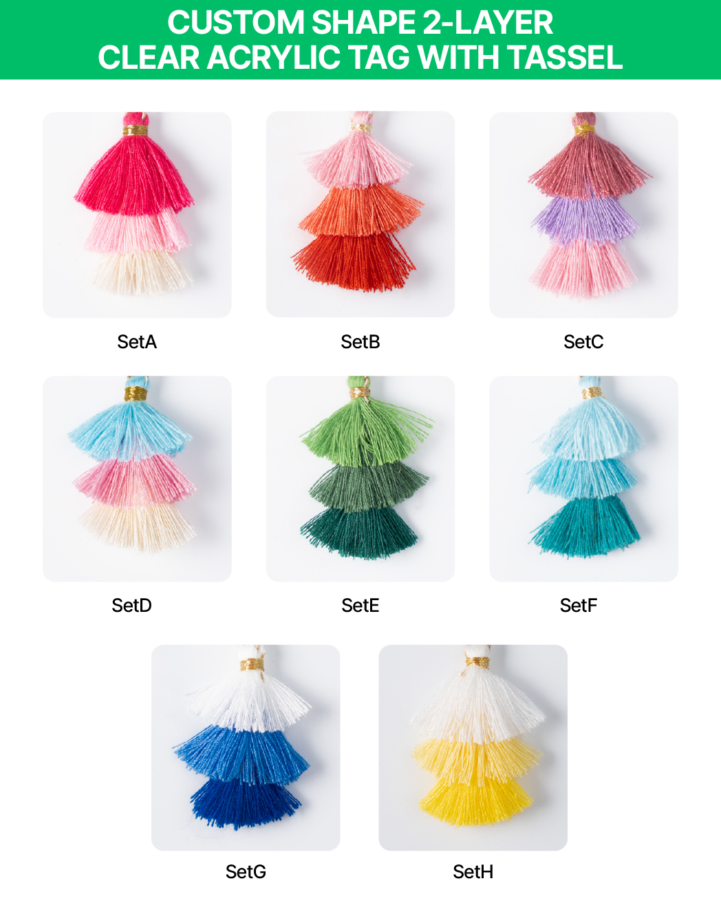 Custom Shape 2-Layer Clear Acrylic Tag With Tassel