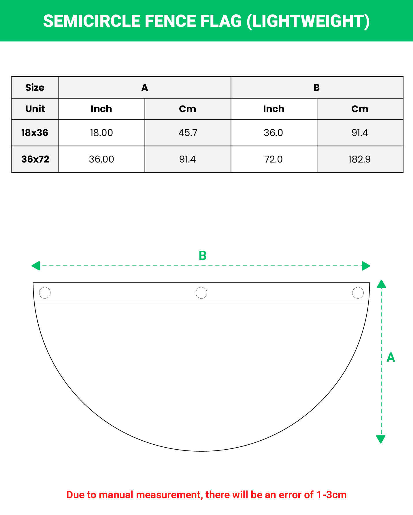 Semicircle Fence Flag (Lightweight)