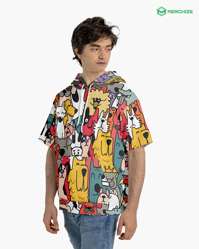 All over Print Short sleeve Hoodie Print On Demand Merchize