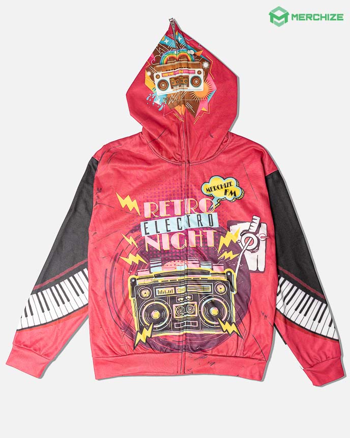 All over Print Full Zip Up Hoodie (Lightweight)