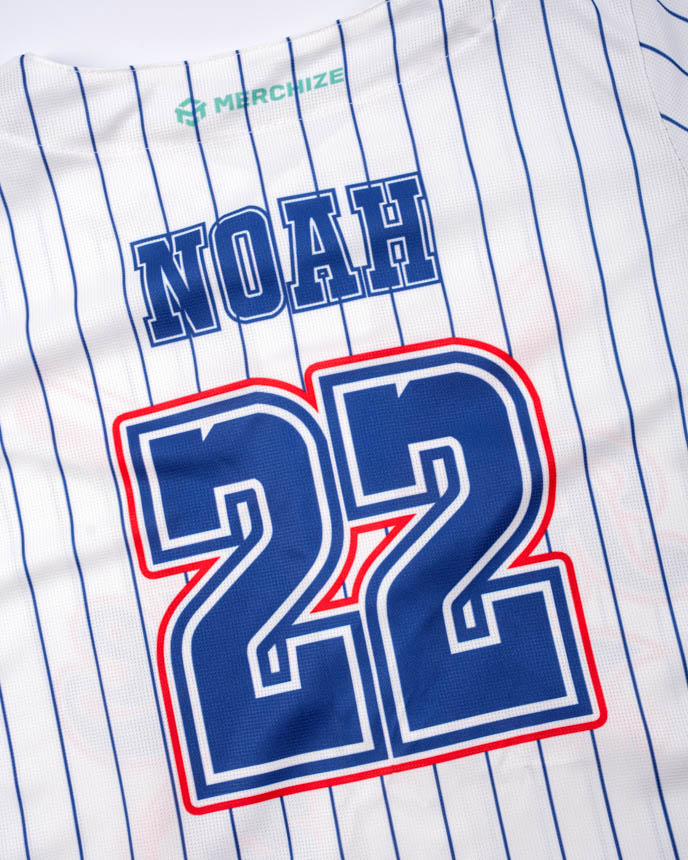 All-over Print Kids and Youth Baseball Jersey Without Piping (White Buttons)