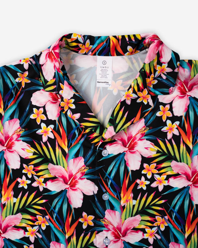 All-over Print Women's Simple Crop Hawaiian Shirt 
