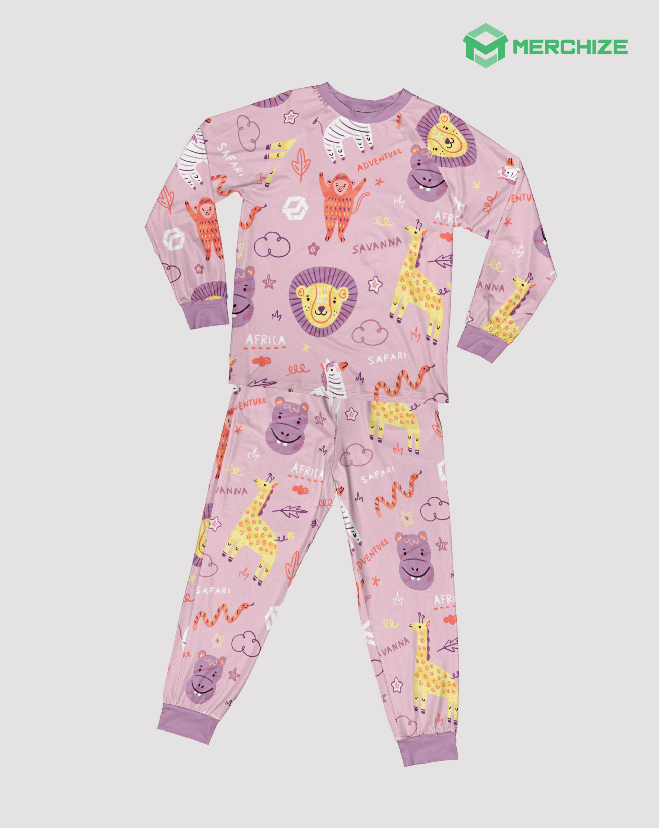 All-over Print Kid Raglan Pajamas Set