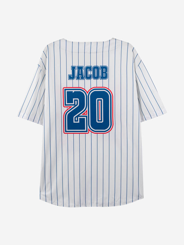 All-over Print Baseball Jersey Without Piping (White Buttons)