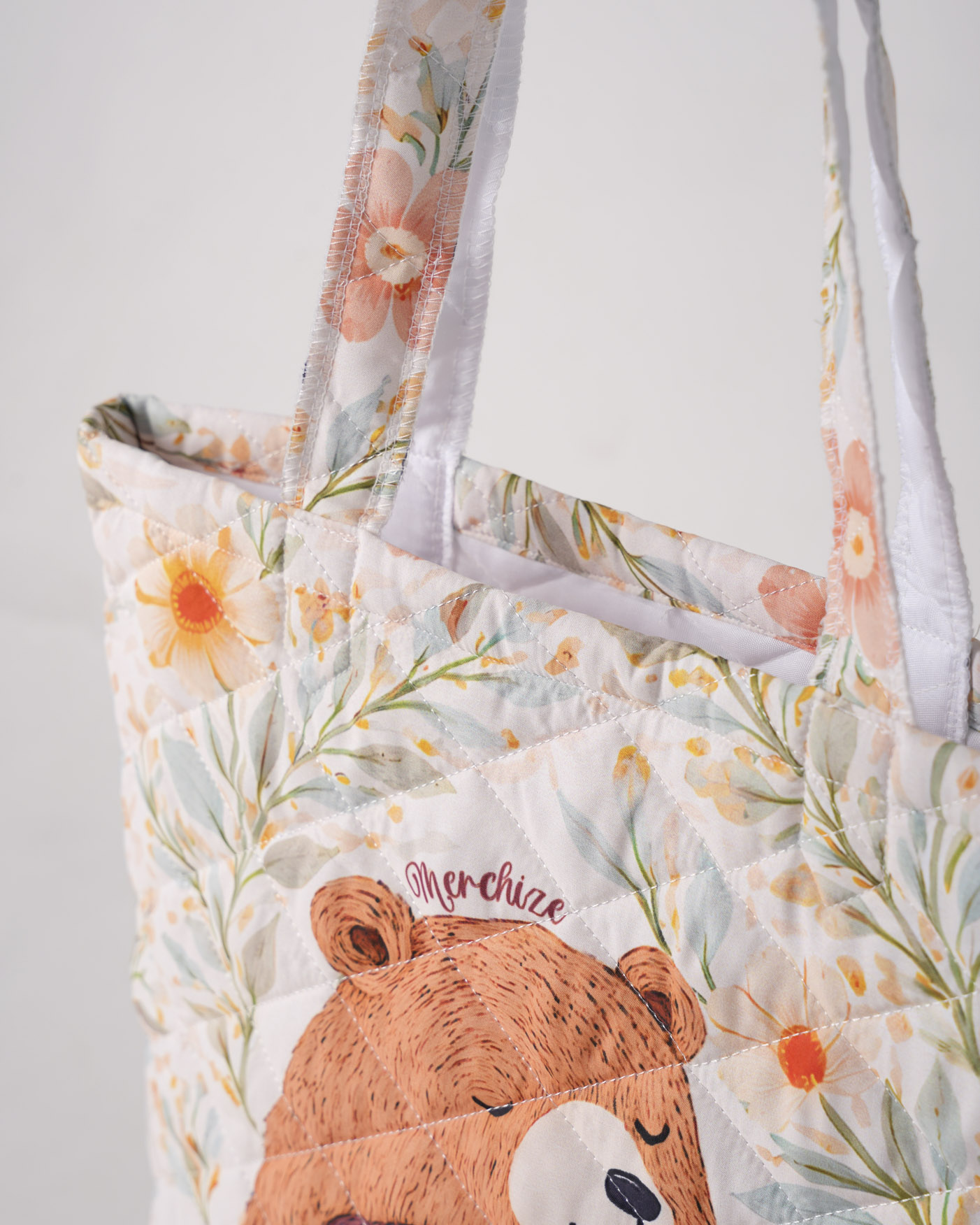 All-over Print Quilted Tote Bag