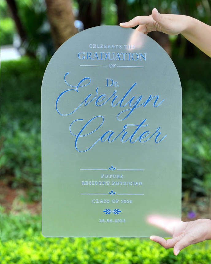 Custom Shape Frosted Acrylic Welcome Sign
