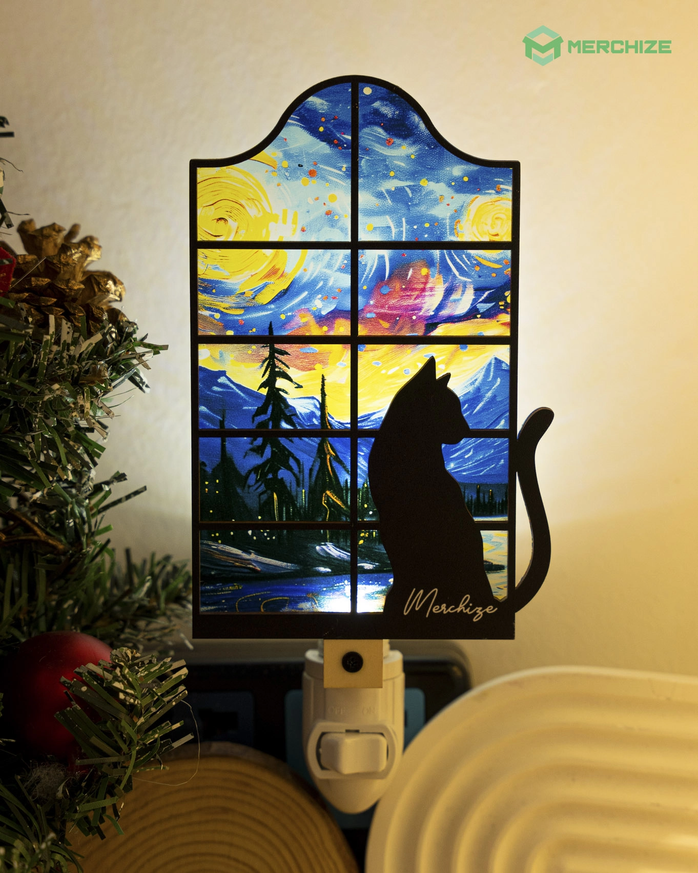 Custom Shape Plug-In Suncatcher Night Light