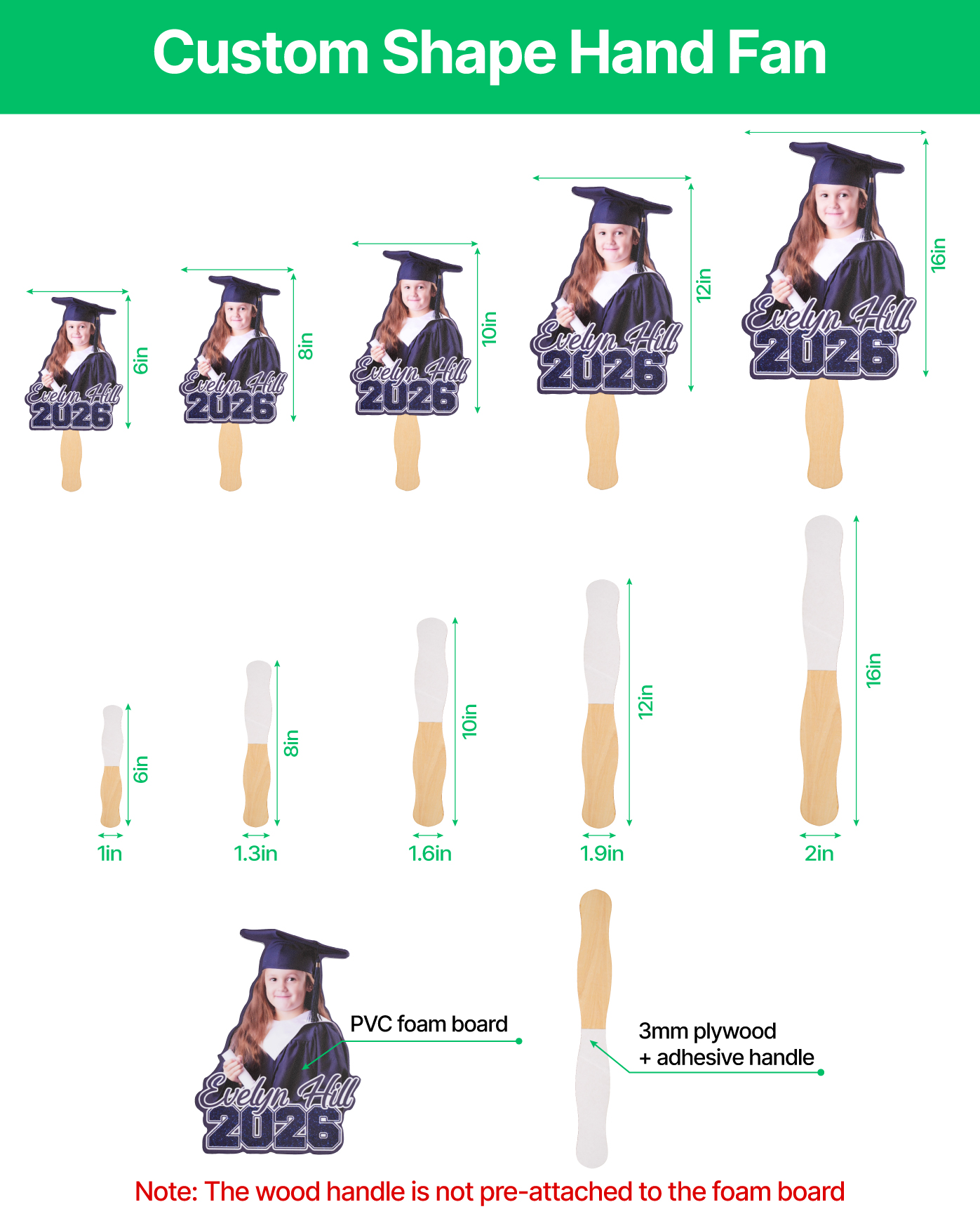 Custom Shape Photo Hand Fan