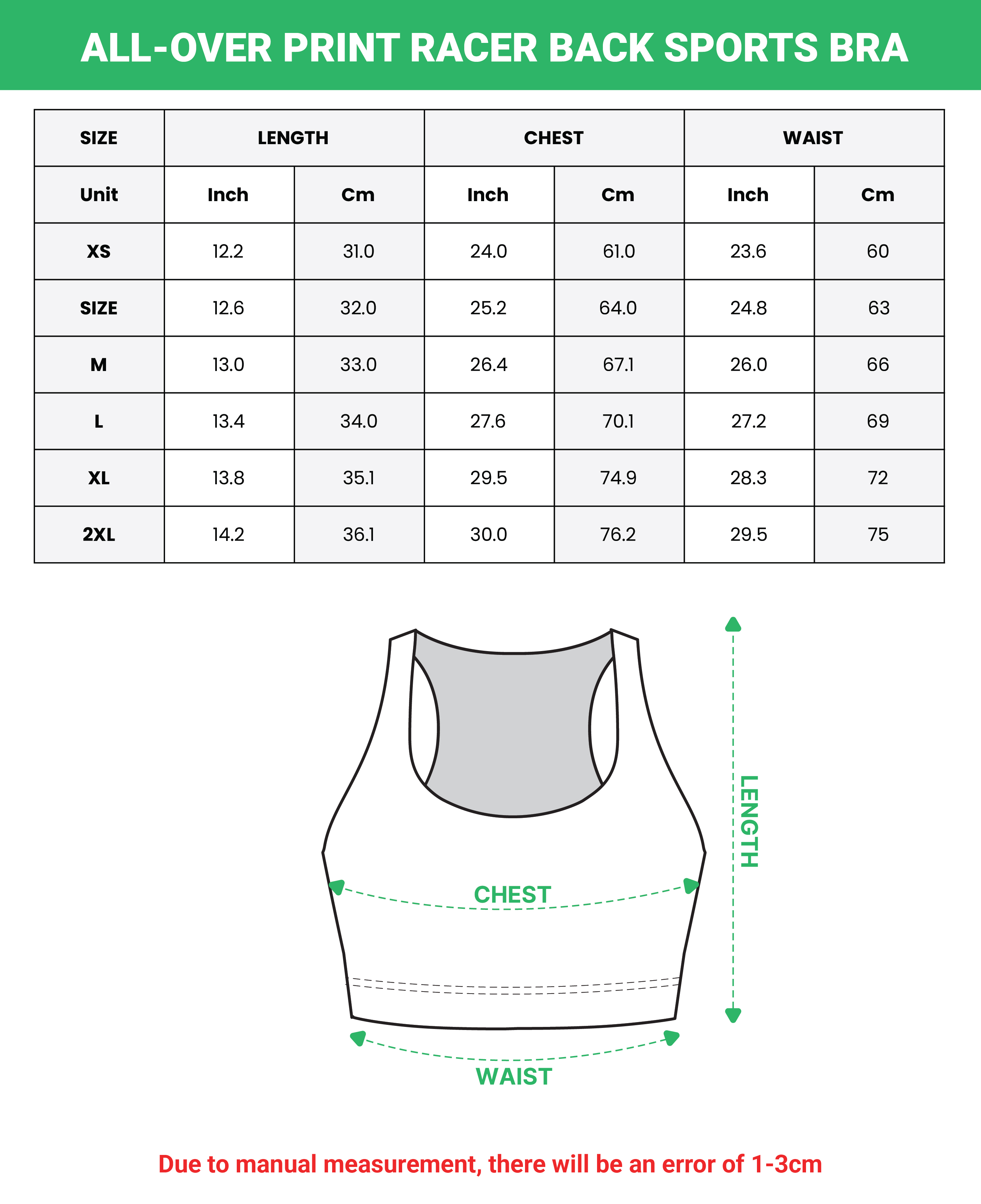 All-over Print Racer Back Sports Bra