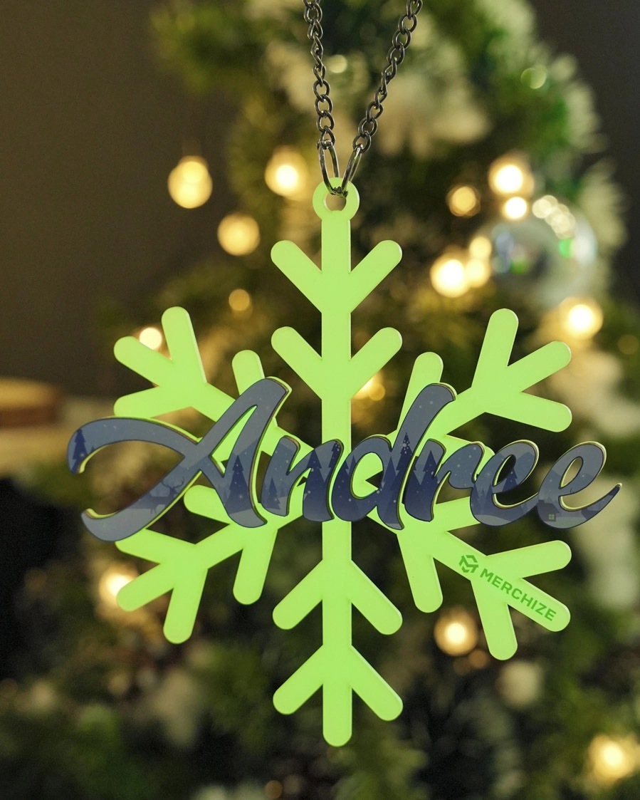 Custom Shape Wood and Luminous Acrylic Ornament