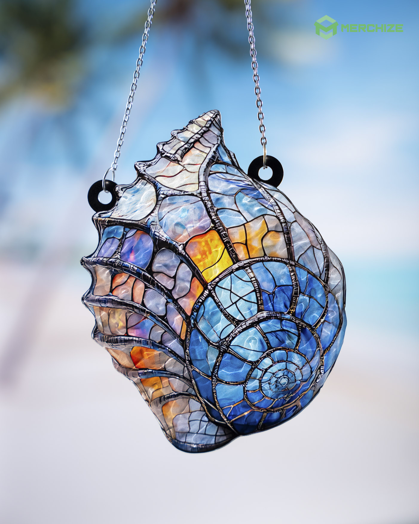 Custom Shape Wavy Hologram Suncatcher Ornament
