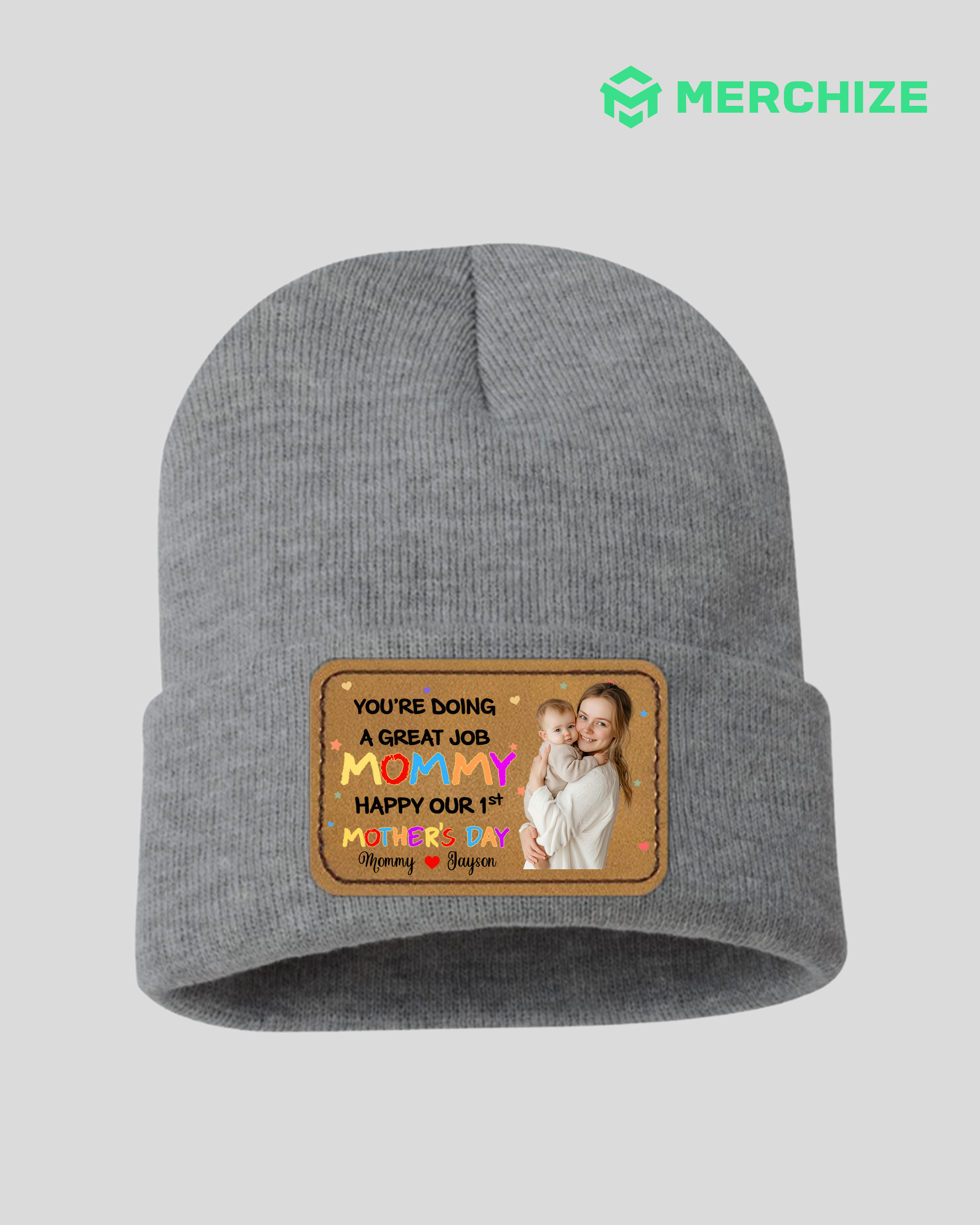  Leather Patch Beanie for Kid (Made in US) 