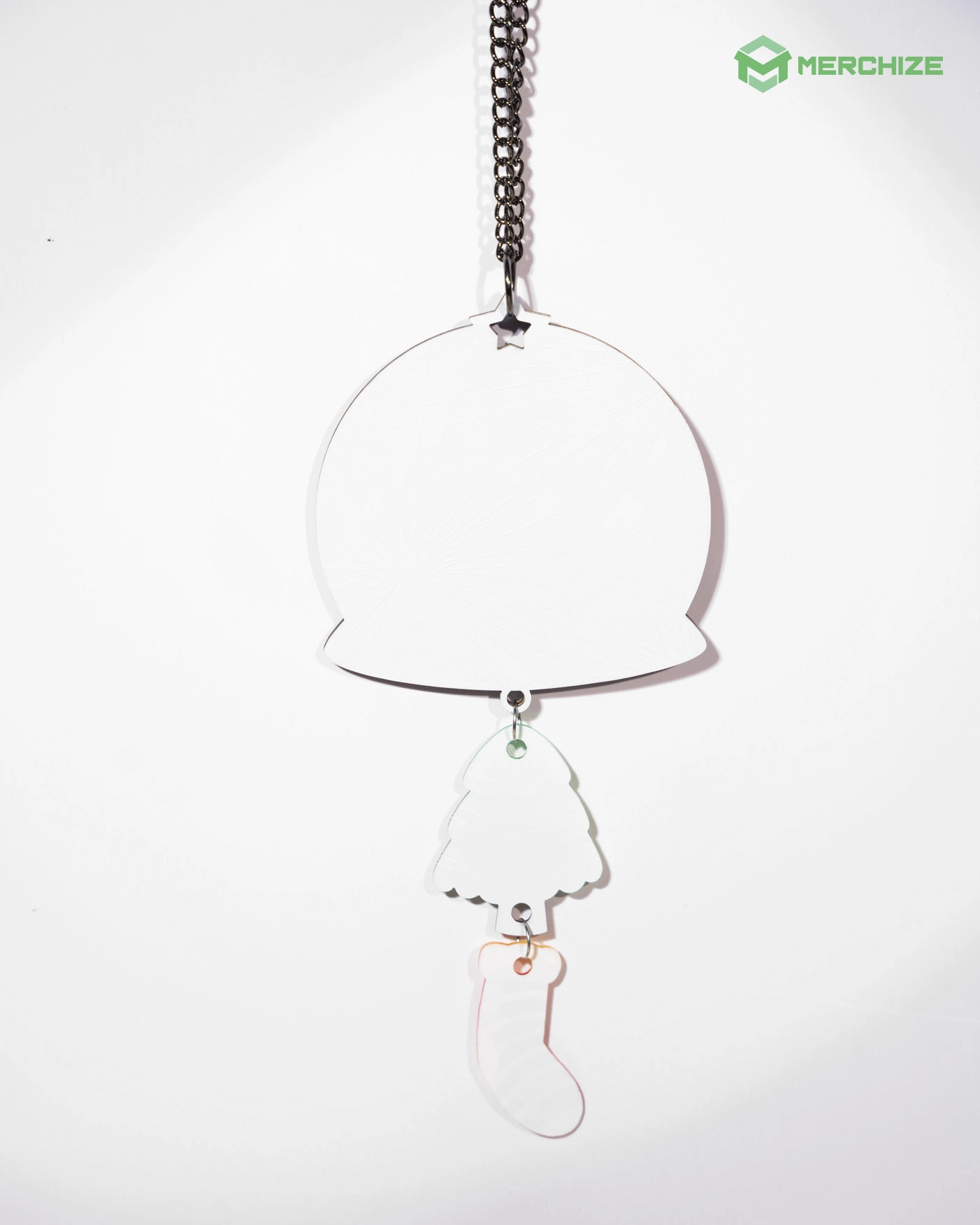Custom Shape Wood and Hologram Acrylic  Ornament With 2 Charms