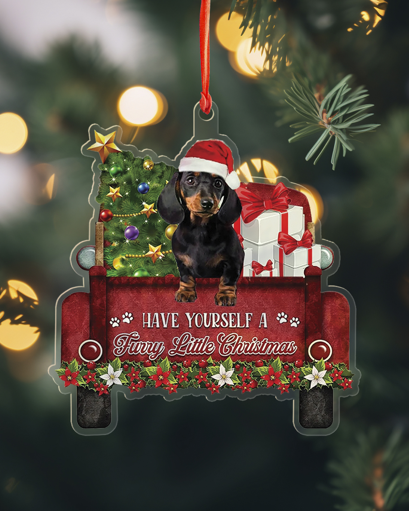 Custom Shape Clear 1-side Printed Acrylic Ornament (Made in US)