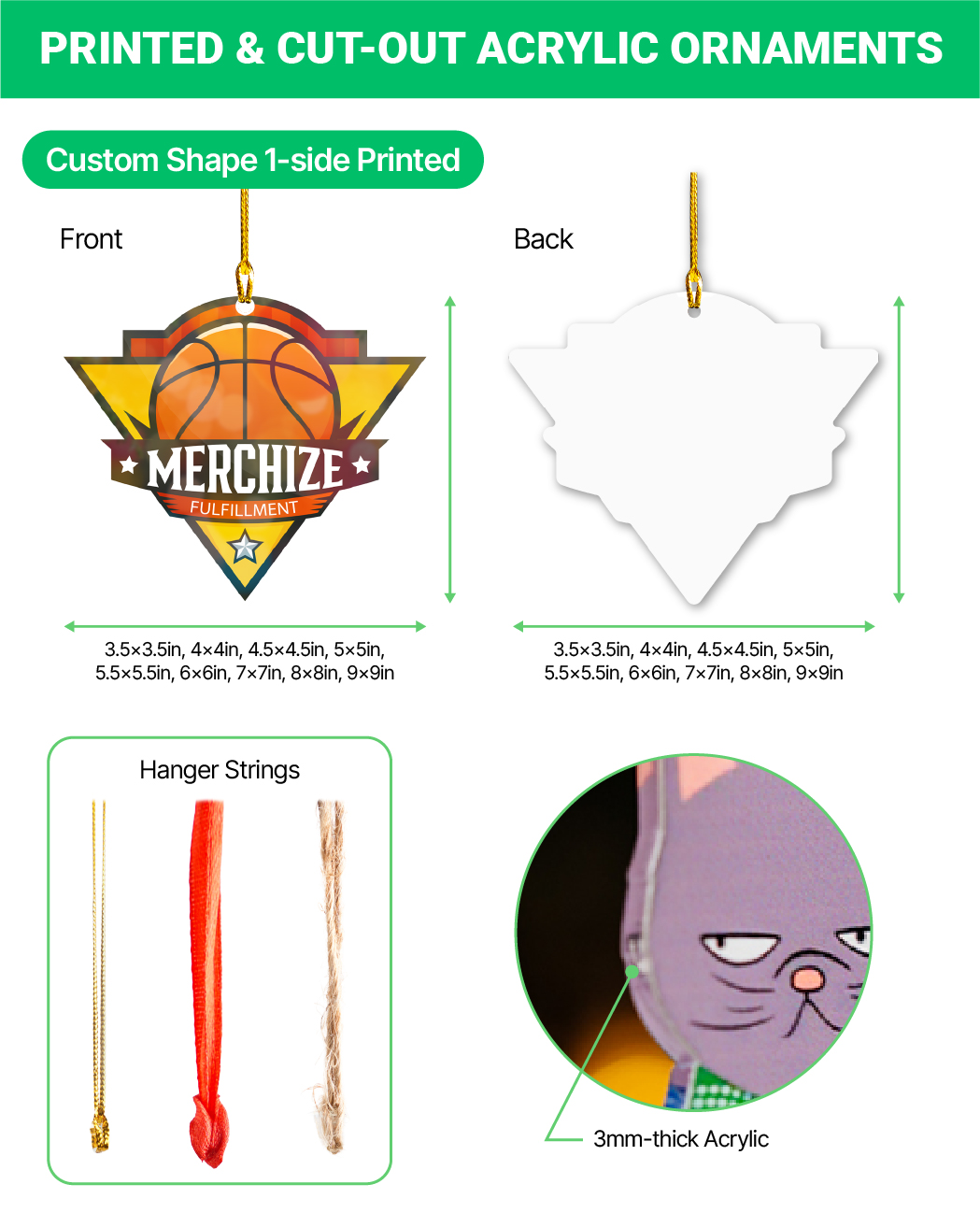 Printed & Cut-out Acrylic Ornaments