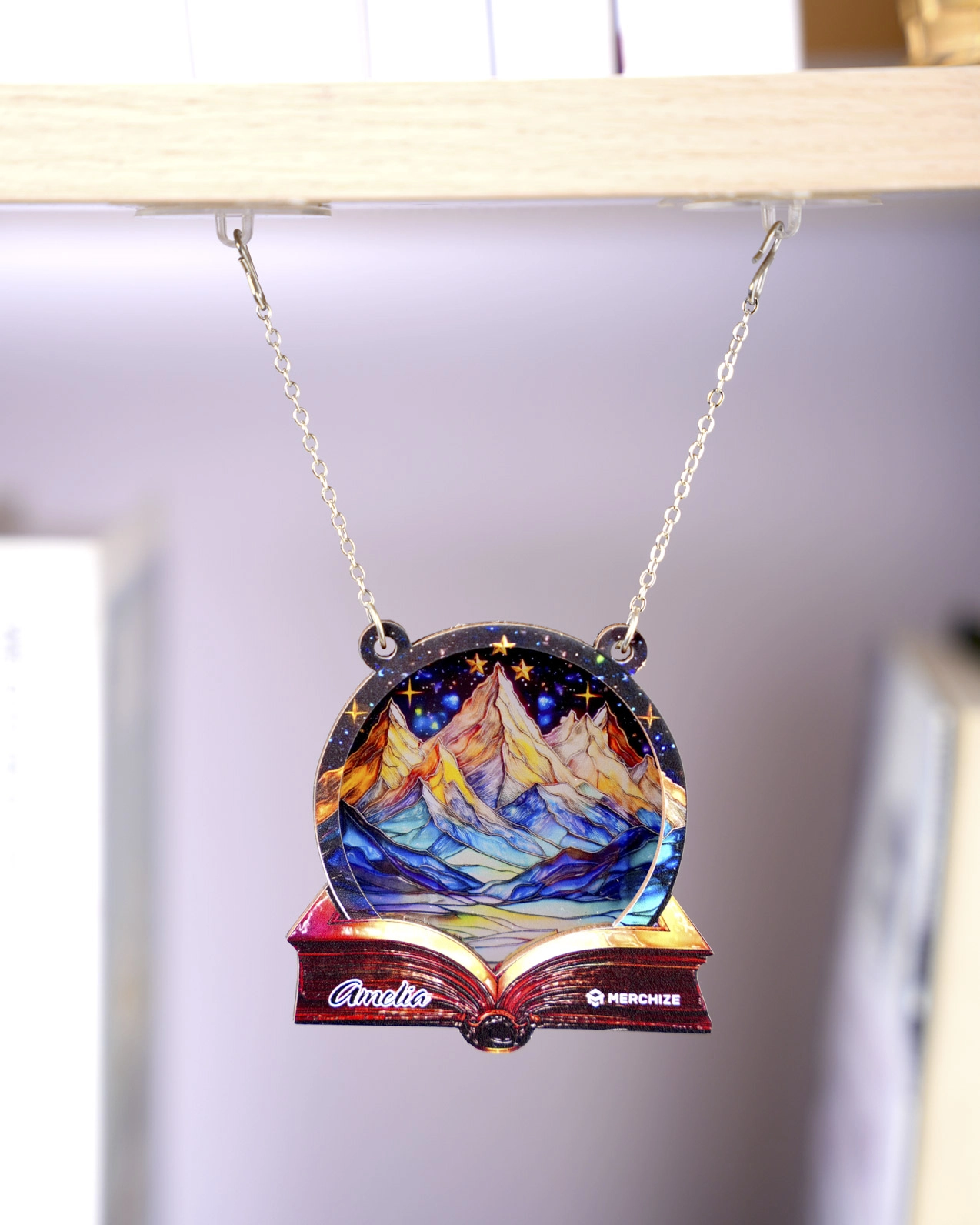 Custom Shape Suncatcher Bookshelf Sign
