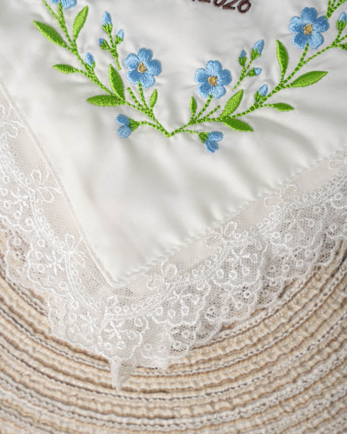 Embroidered Satin Handkerchief 