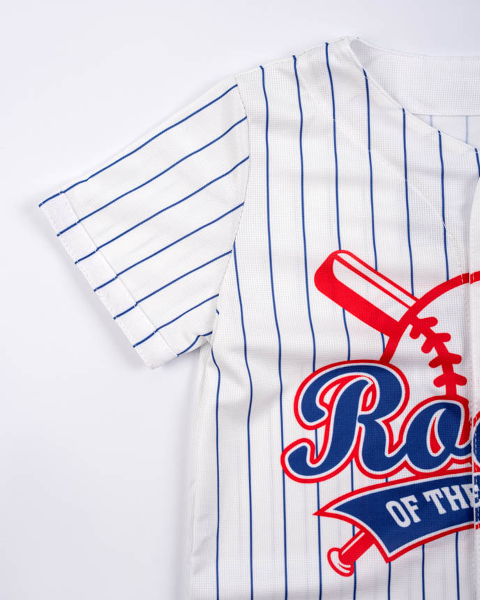 All-over Print Kids and Youth Baseball Jersey Without Piping (White Buttons)