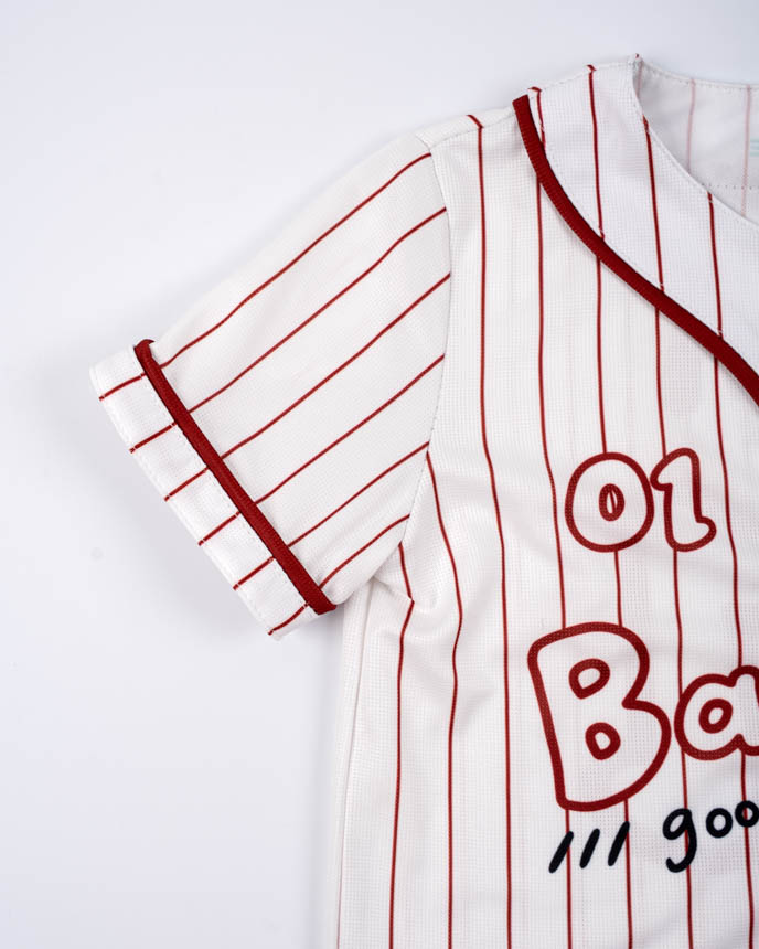 All-over Print Kids and Youth Baseball Jersey (White Buttons)