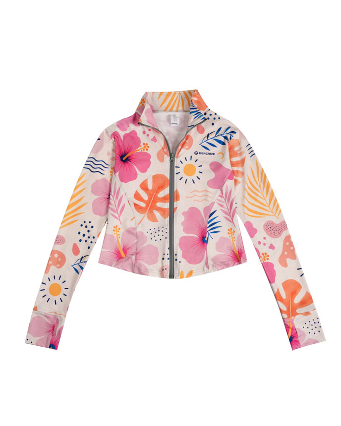All-over Print Women's Fitted Zip-Up Sports Jacket