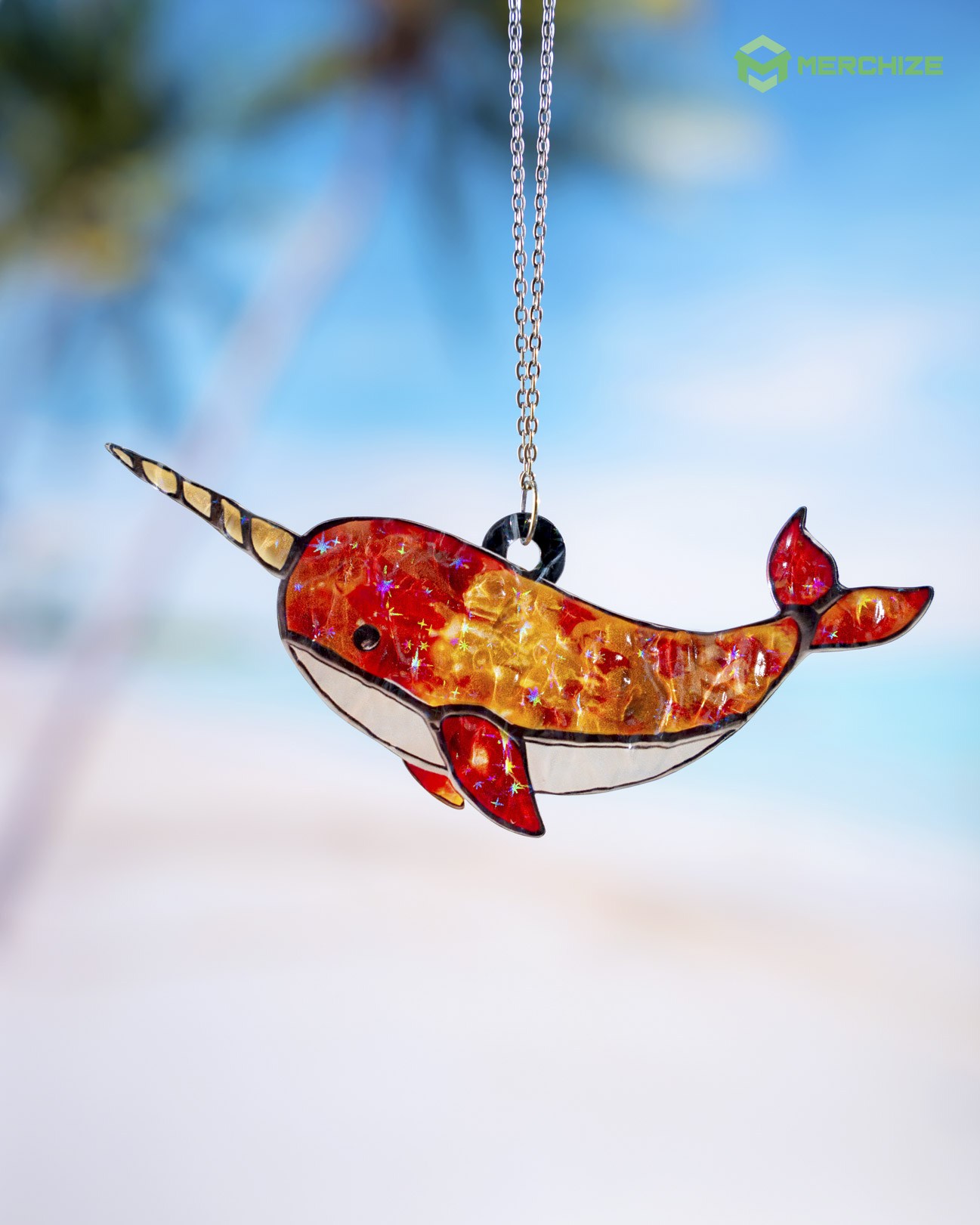 Custom Shape Wavy Hologram Suncatcher Ornament