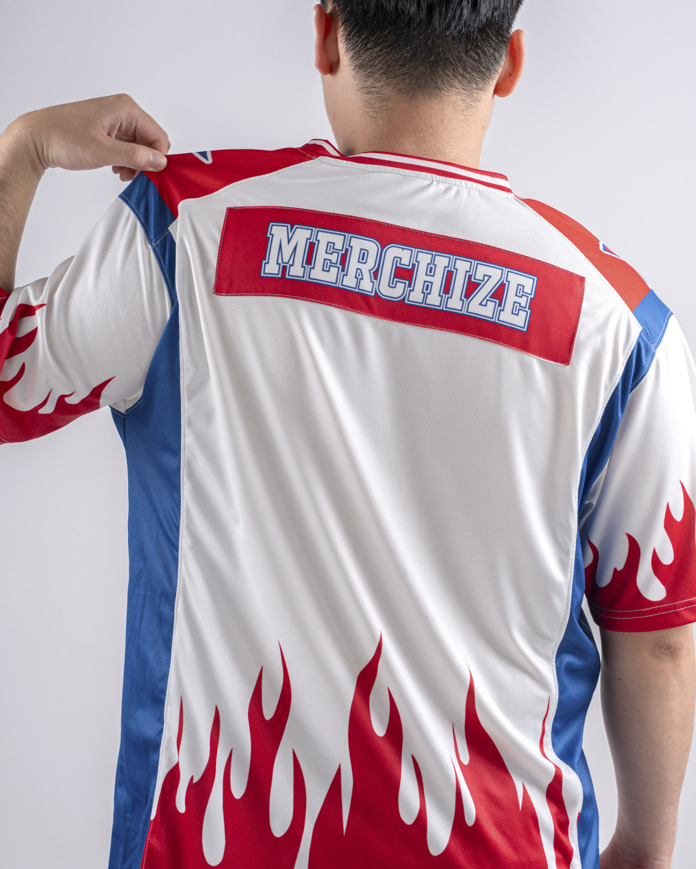 All-over Print V-neck Short Sleeve Jersey With Name Patch