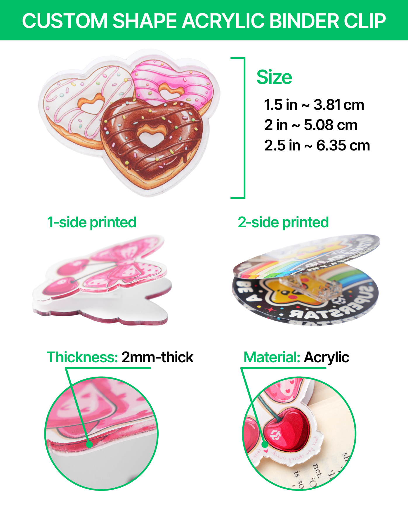 Custom Shape Acrylic Binder Clip