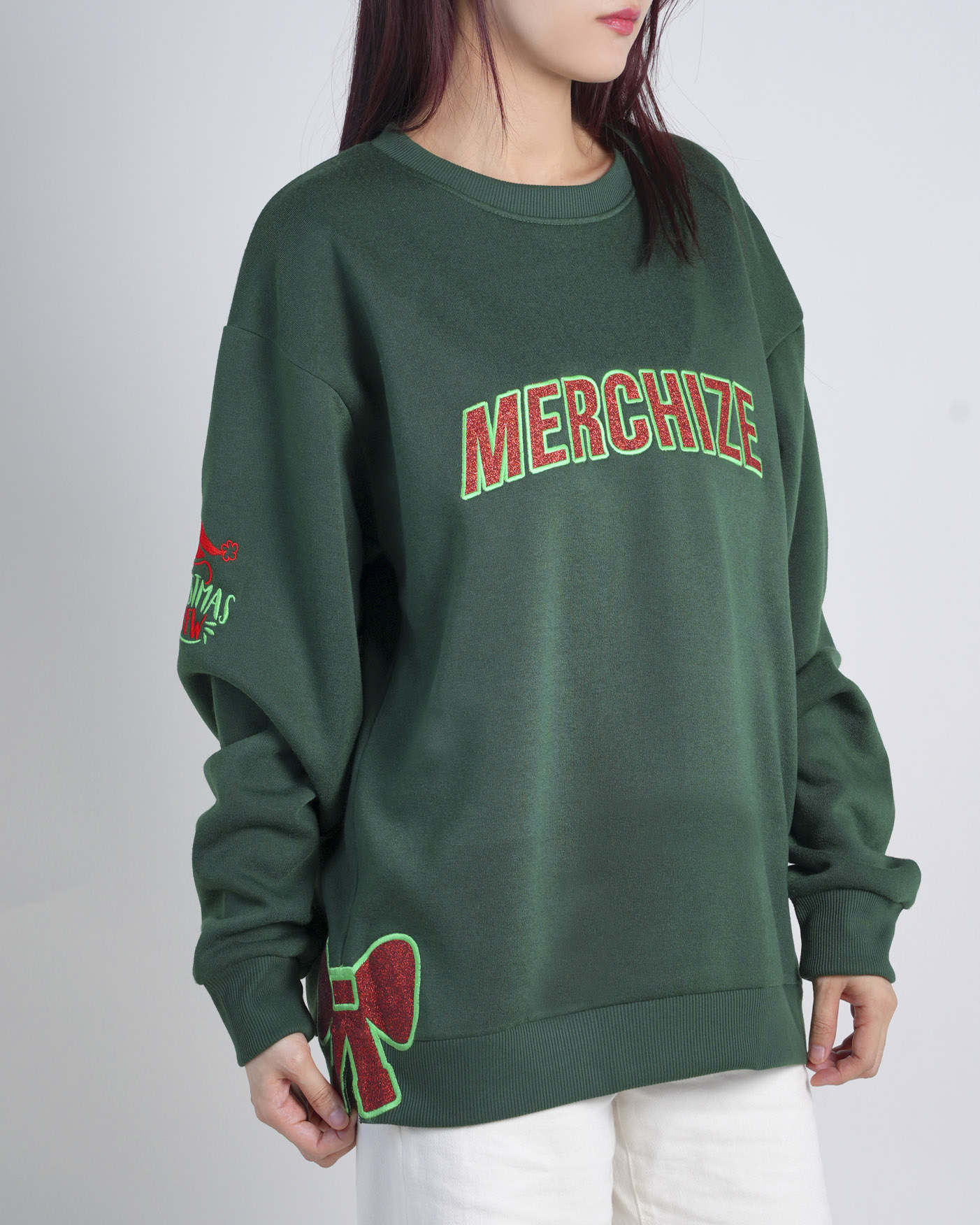 Side Bow Embroidered Sweatshirt