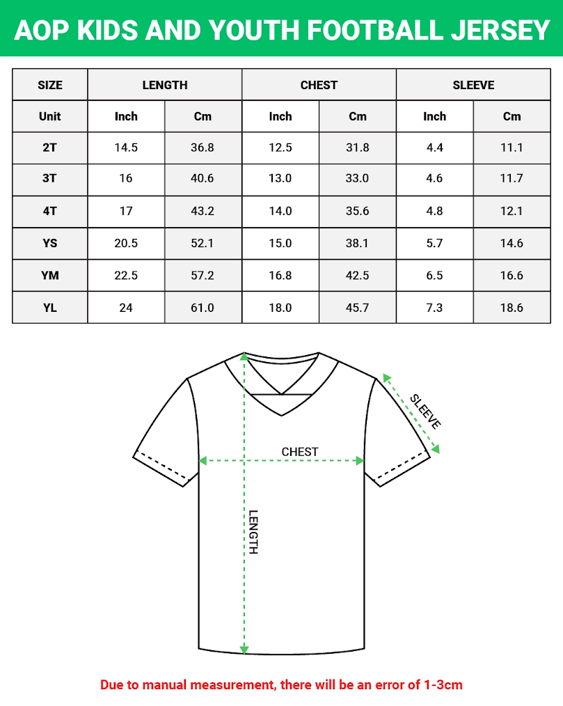 All-over Print Kids and Youth Football Jersey