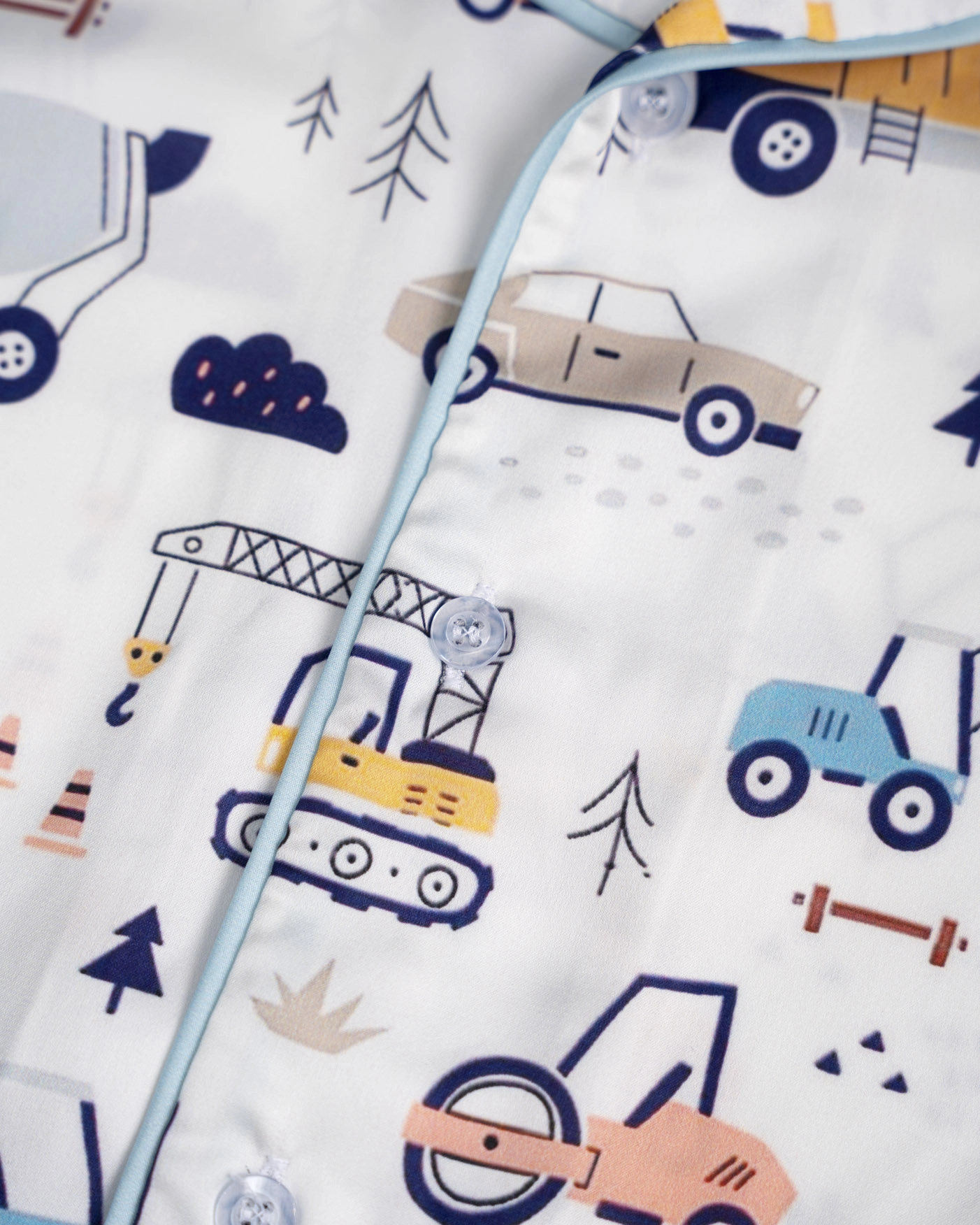 All-over Print Kid and Youth Satin Short-Sleeve Pajamas Set (No Pocket)