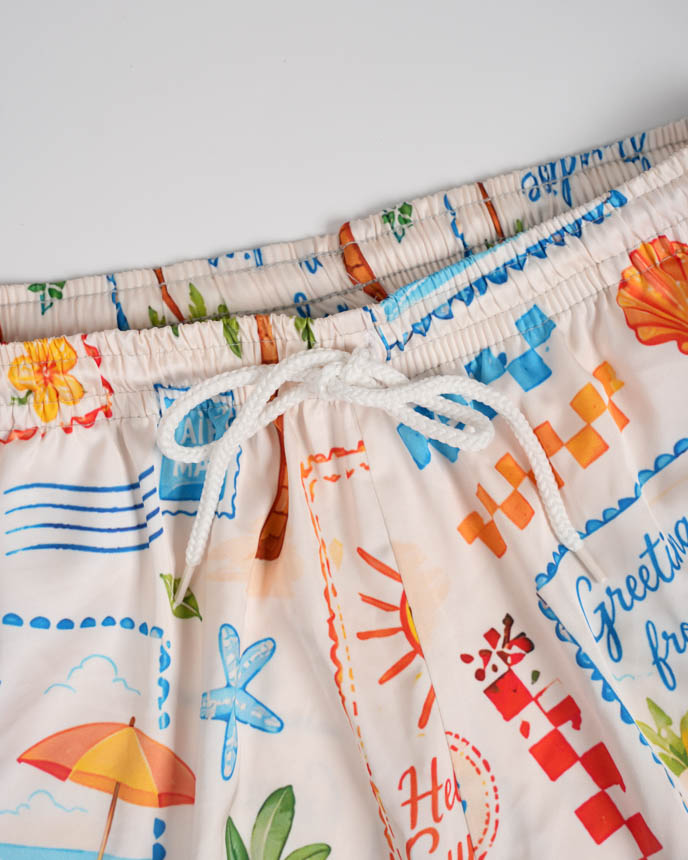 All-over Print Men's Satin Pajama Shorts