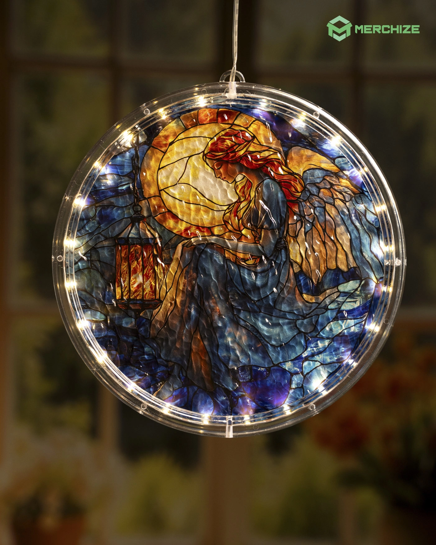 Wavy Acrylic LED Hanging Light Lamp (Circle Frame)