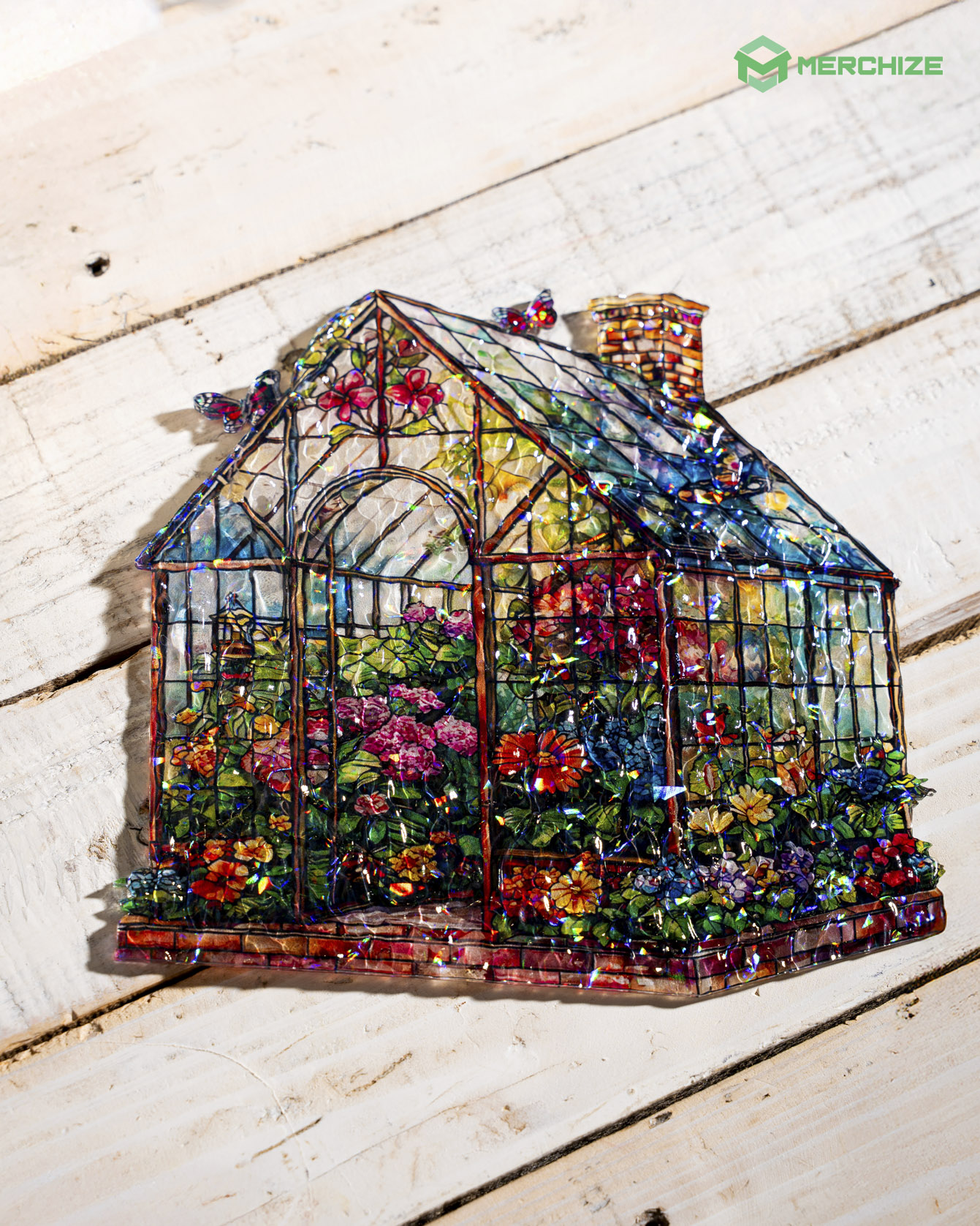 Custom Shape Wavy Hologram Suncatcher Ornament