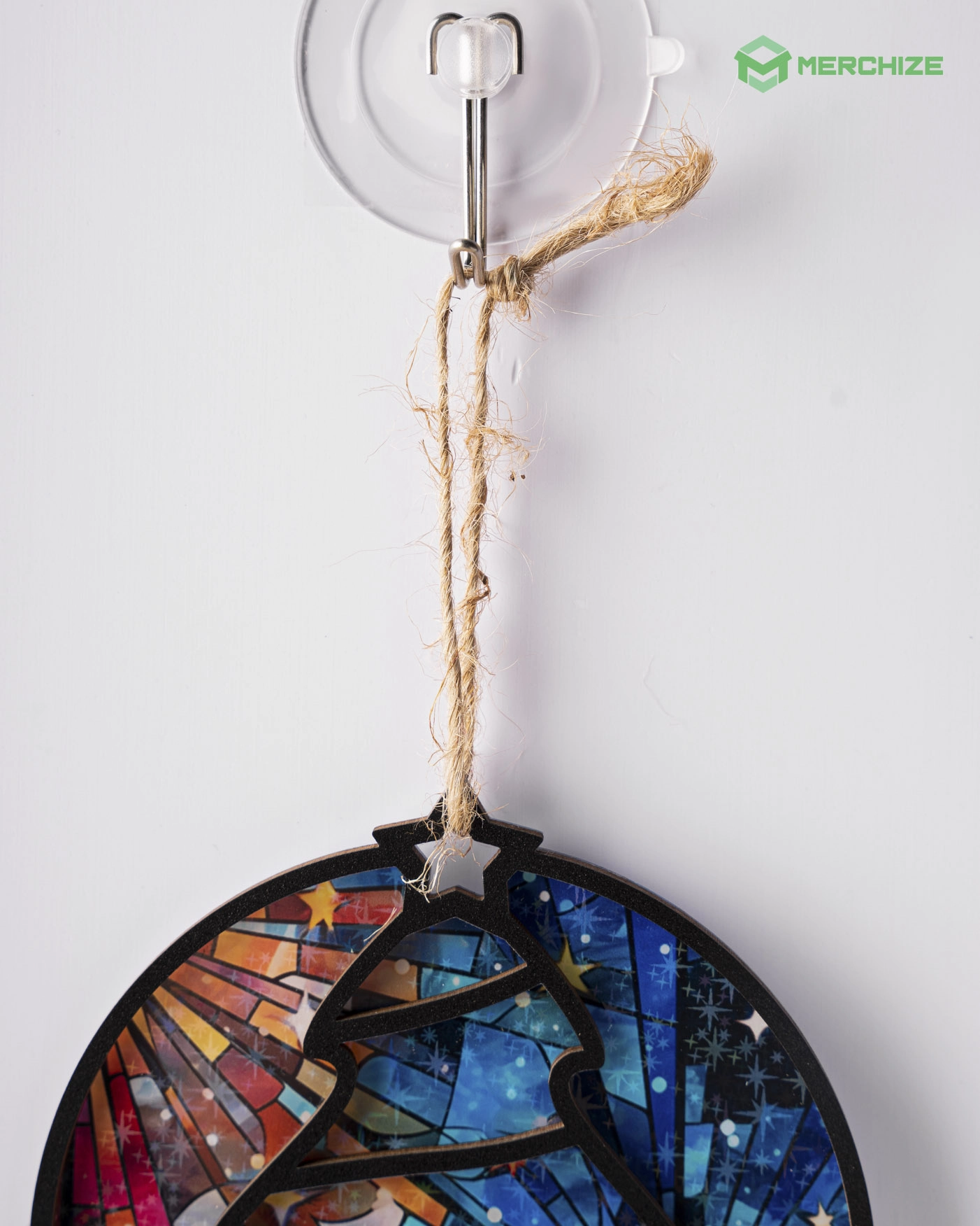 Custom Shape Wood and Hologram Acrylic  Ornament With 2 Charms