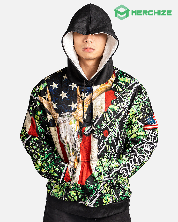 All-Over Print Men's Pullover Hoodie With Mask (Made In China) - Merchize