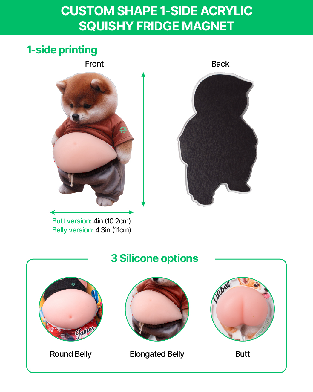 Custom Shape 1-side Acrylic Squishy Fridge Magnet
