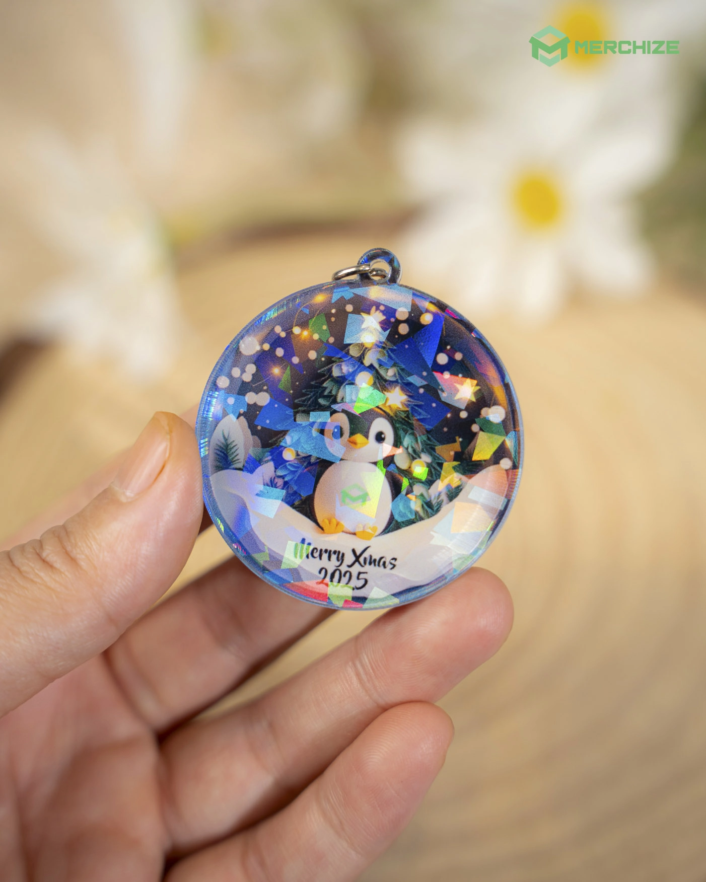 Custom Shape Acrylic Hologram Keychain