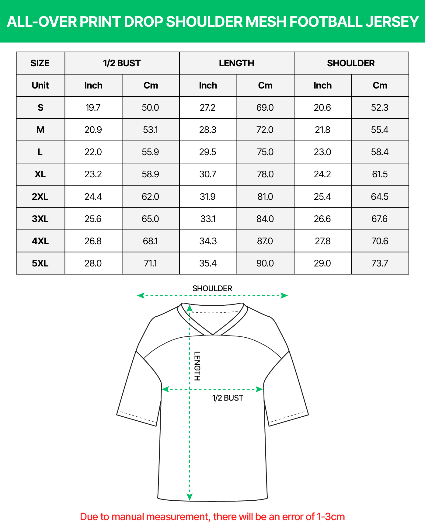 All-over Print Drop Shoulder Mesh Football Jersey