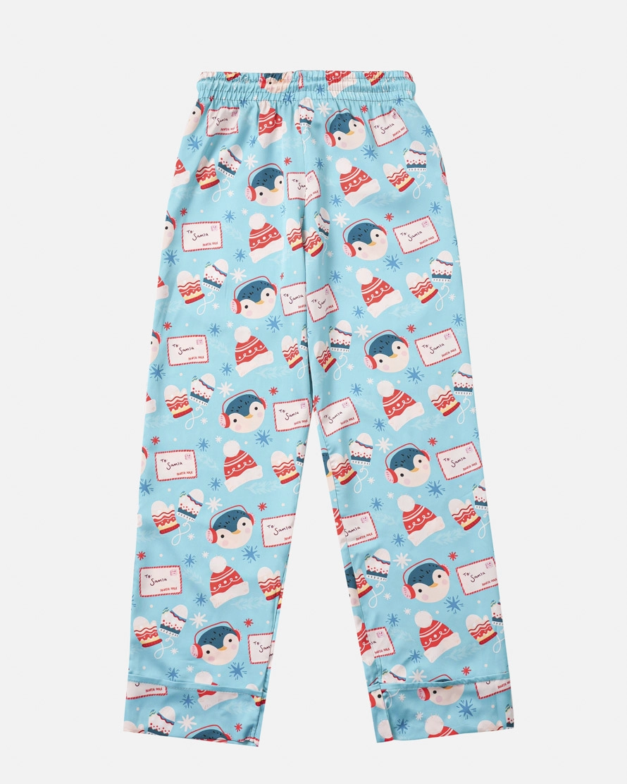 All-over Print Kid Satin Pajamas Set (No Pocket)