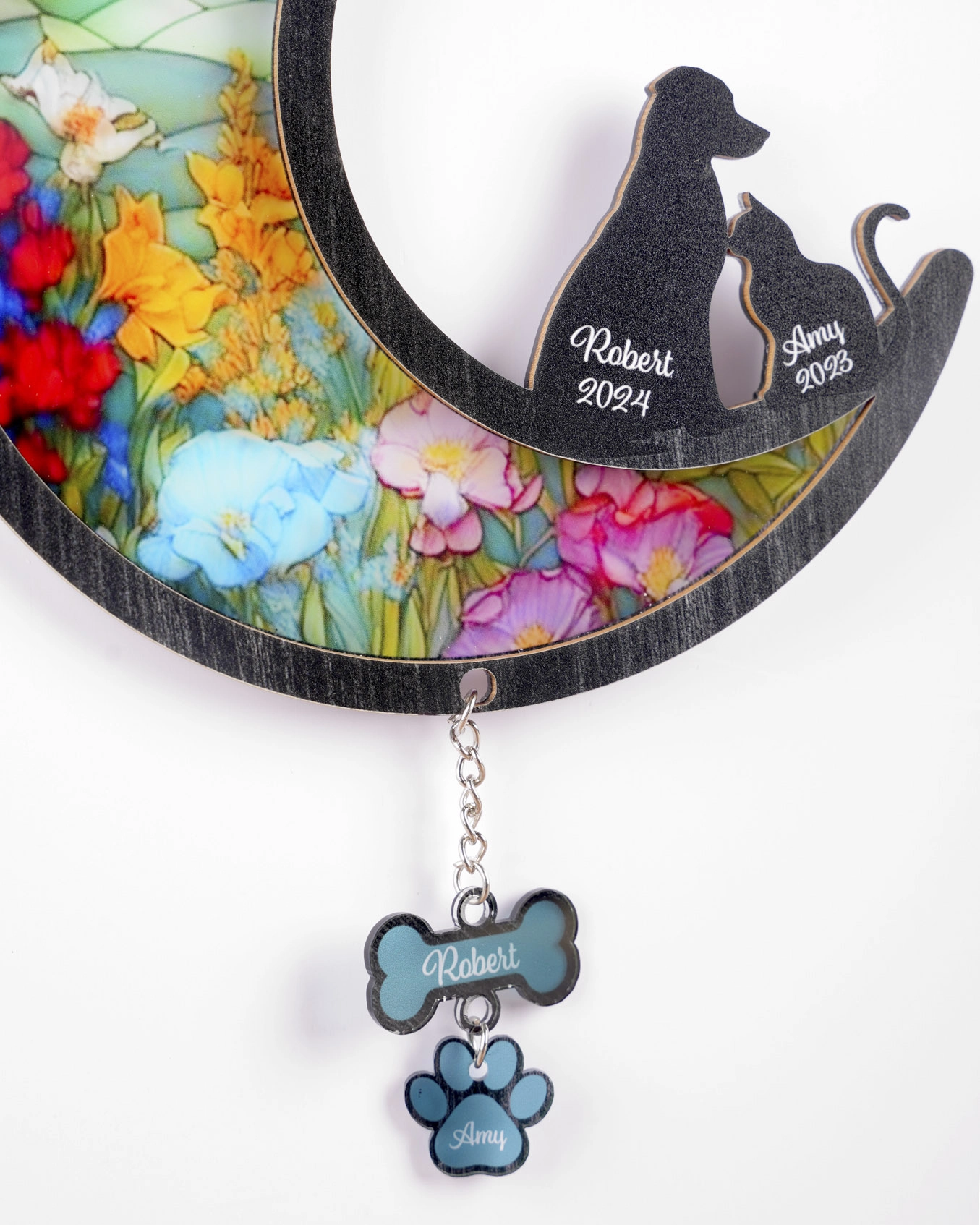 Custom Shape Suncatcher Ornament with Acrylic Pendants