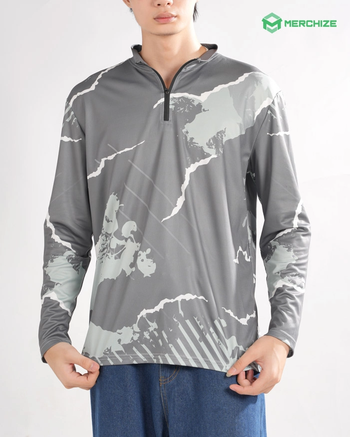 All-over Print Long Sleeve 1/4 Zip Jersey